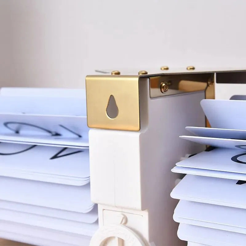 Mechanical page turning clock No pedestal design Creative automatic page turning clock Retro simple furniture