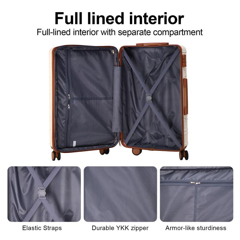 4 Piece Expandable Luggage Sets, ABS Travel Suitcase Set with Double Spinner Wheels, TSA Lock Hardshell Durable Traveling Bag Luggage Sets (13/20/26/28in) Gift for Back to School