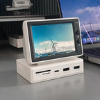 Mini computer secondary screen desktop expansion dock chassis, AIDA64 monitoring small screen displaying the host temperature