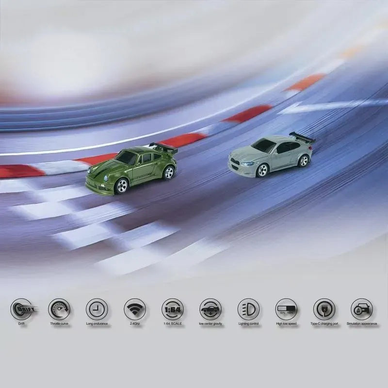 1/64 Mini Drift Car,Remote control car drifting on the desktop, USB rechargeable,Holiday or Birthday gifts for boys kids