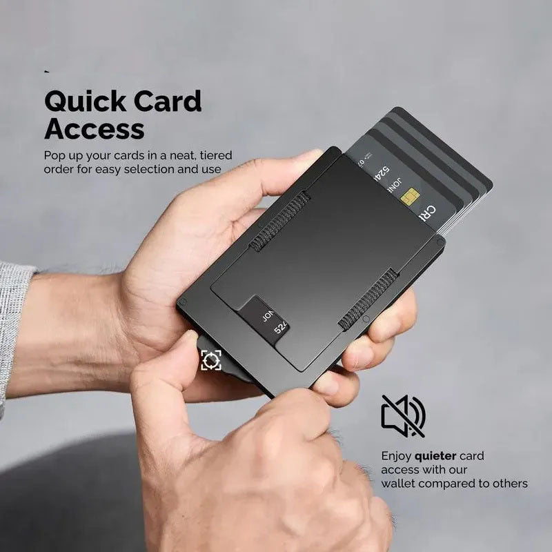 Wallet For Men With Slim Aluminum pop-up Credit Card Holder, Men's RFID Blocking Wallet, Gifts for Men