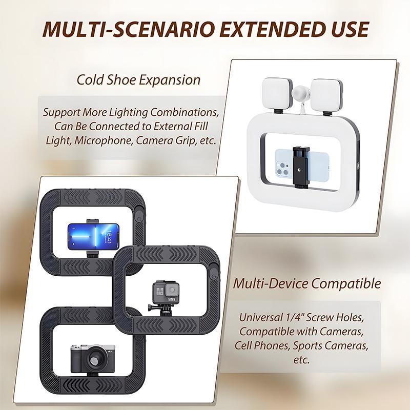 Circular handheld photography fill light,Rechargable handheld beatuty fill light,Expandablebracket,Selfie Tripod,Adjustable Extendable Foldable Phoneholder,photography and video recording,professional outdoor shooting,handheld lighting light