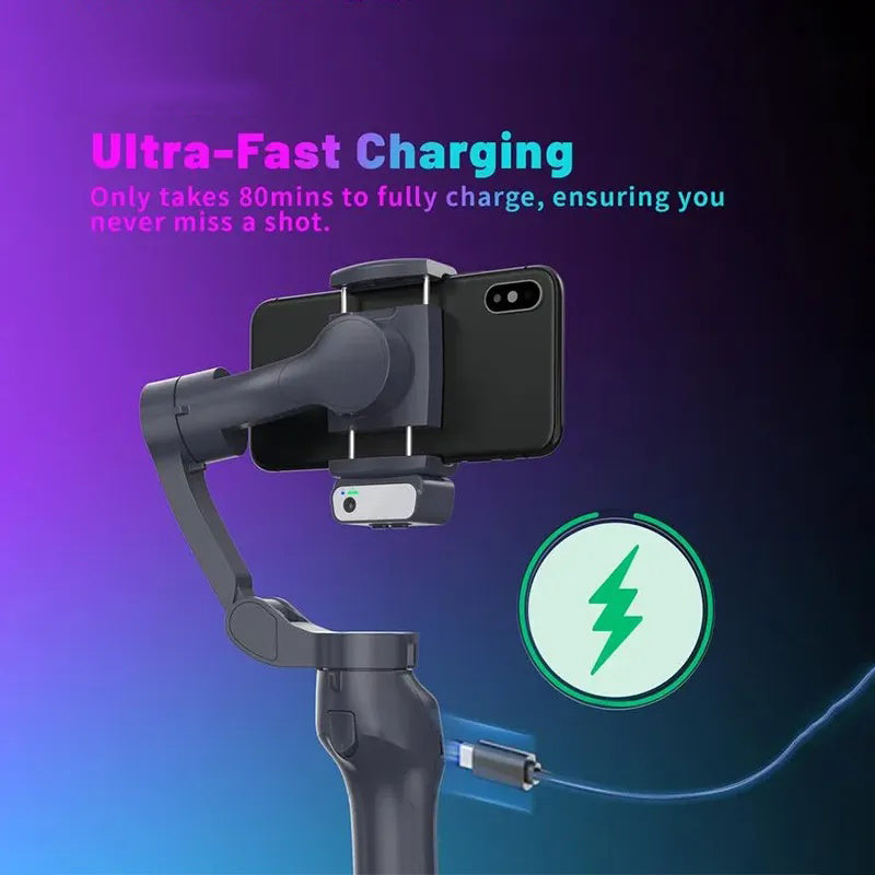 3-Axis AI  Mobile Phone Gimbal,estabilizado selfie profesional,gimbal stabilizer for smartphone, Face Tracking,phone stabilizer for video recording, for iPhone, Andriod, Vlogging for Youtube, TikTok, Twitter, Skype and Video Shooting Stabilizer