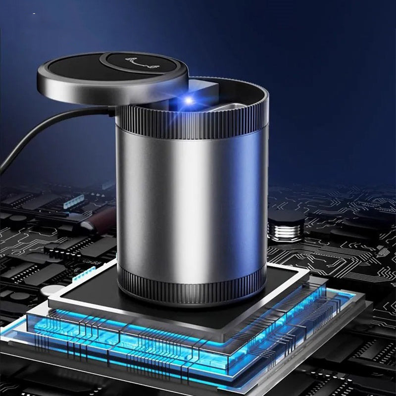 GIVBRO Car Ashtray With Light One-button Open Infrared Smokeless Ashtray With Lid Sealing Ring