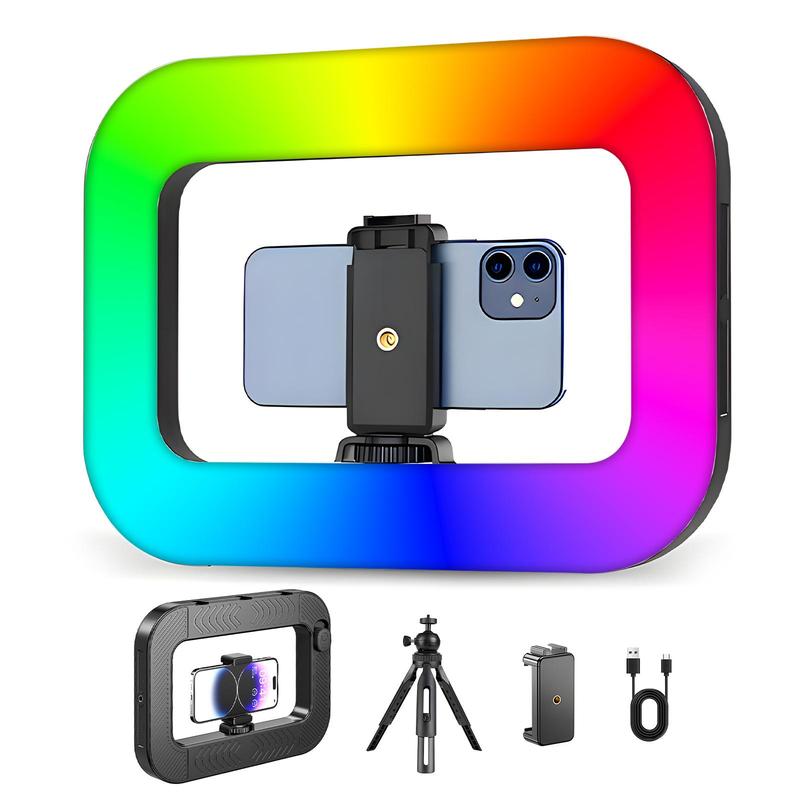 Circular handheld photography fill light,Rechargable handheld beatuty fill light,Expandablebracket,Selfie Tripod,Adjustable Extendable Foldable Phoneholder,photography and video recording,professional outdoor shooting,handheld lighting light