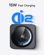 G-OUSSVE 3-in-1 Foldable Magnetic Wireless Charging Station Qi2 Certified 15W Travel Charger Stand Dock for iPhone 17/16/15/14/13/12 Series Apple Watch AirPods