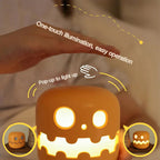 GIVBRO Pumpkin Night Light - Fun and Creative Gift, Ambiance Lamp. Rechargeable with Adjustable Brightness and Timer, Perfect LED Light for Halloween Decoration,Foldable Handheld Night Light Pumpkin Lantern for Halloween