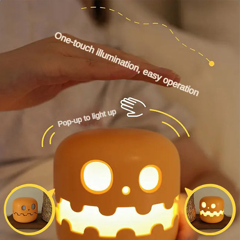 GIVBRO Pumpkin Night Light - Fun and Creative Gift, Ambiance Lamp. Rechargeable with Adjustable Brightness and Timer, Perfect LED Light for Halloween Decoration,Foldable Handheld Night Light Pumpkin Lantern for Halloween