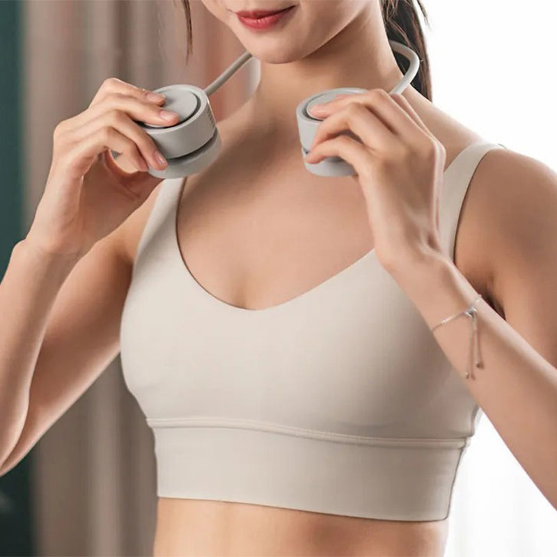 GIVBRO Foldable Neck Fan 3 Power Settings USB Rechargeable 1600mAh Battery Bladeless Fan for Outdoor Sports Travel