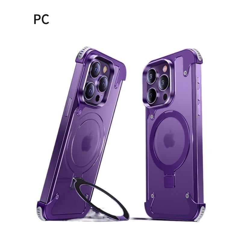 1 PCS Borderless Phone Protective Case, Metal Frame, Airbag, Anti Slip Bracket, Apple 14, Suitable for Apple 15 Promax