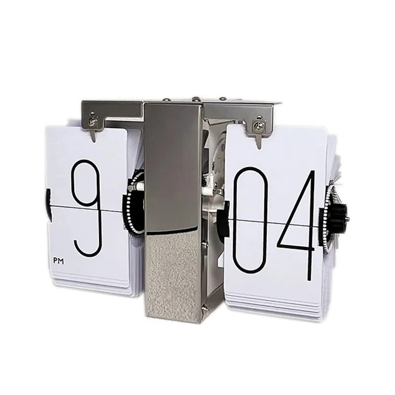 Mechanical page turning clock No pedestal design Creative automatic page turning clock Retro simple furniture