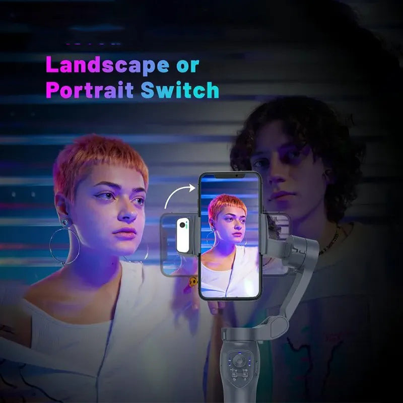 3-Axis AI  Mobile Phone Gimbal,estabilizado selfie profesional,gimbal stabilizer for smartphone, Face Tracking,phone stabilizer for video recording, for iPhone, Andriod, Vlogging for Youtube, TikTok, Twitter, Skype and Video Shooting Stabilizer