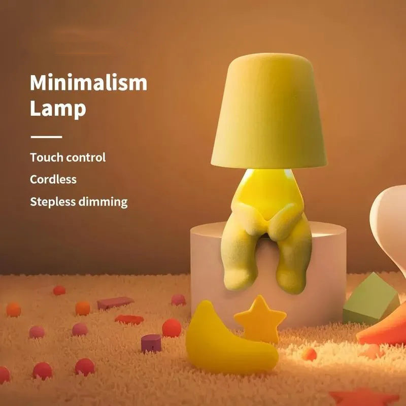 GIVBRO Cute Doll Design Table Lamp, 1 Count USB Rechargeable 3-level Dimmable Night Light, Decorative Light for Bedroom, Living Room, Office