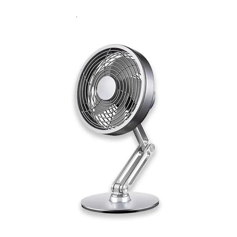 Mros Desktop Metal Small Fan Charging Office Retro Desktop Rotating Folding Electric Fan Desktop
