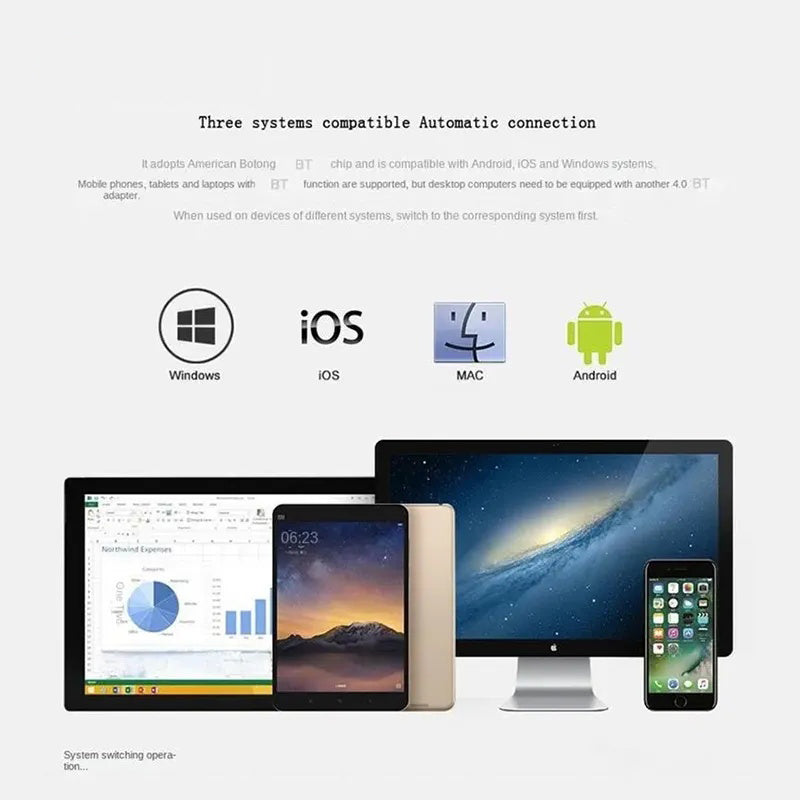 GIVBRO Ultra-thin Wireless Mini Bluetooth-compatible Keyboard, Foldable & Simple Design Tablet Keyboard for Household & Office
