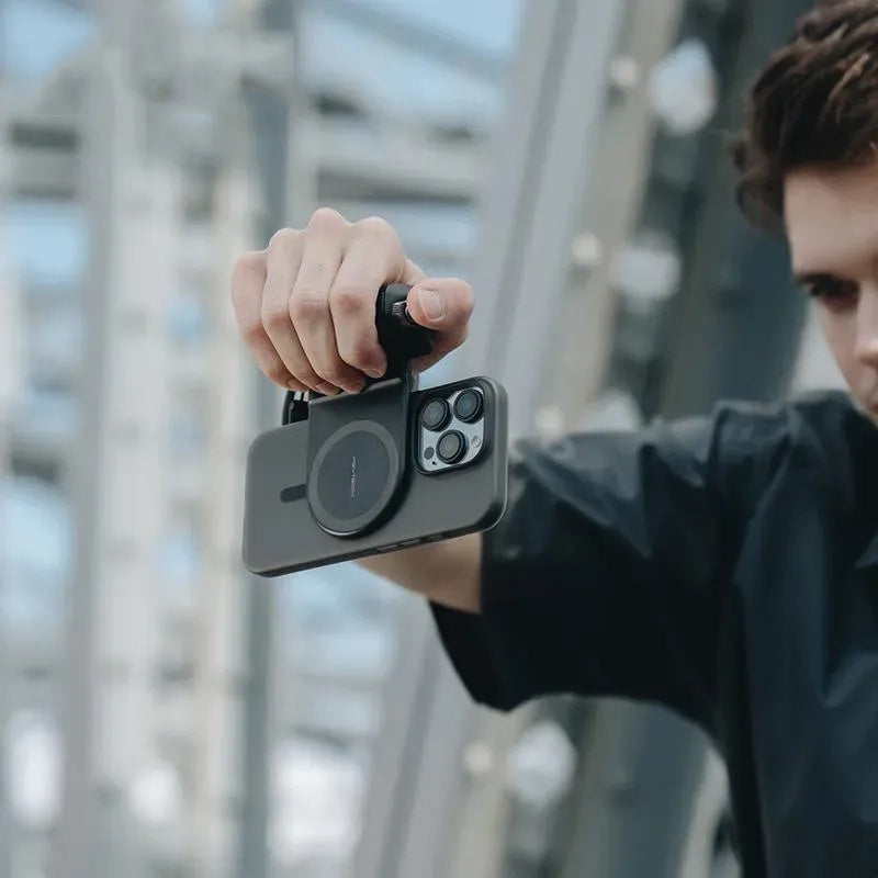 MagCam Phone Grip Kit, 3-in-1 Mobile Phone Grip with MagSafe Wireless Charging/Detachable Bluetooth Remote, Built in Powerbank, Phone Stand