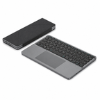 G-OUSSVE Portable Wireless BT Foldable Keyboard New Detachable Leather Stand for Tablet Phone Touch Typing Mini Keyboard with Ergonomic Design , External Keyboard, Ergonomic Keyboard Pad