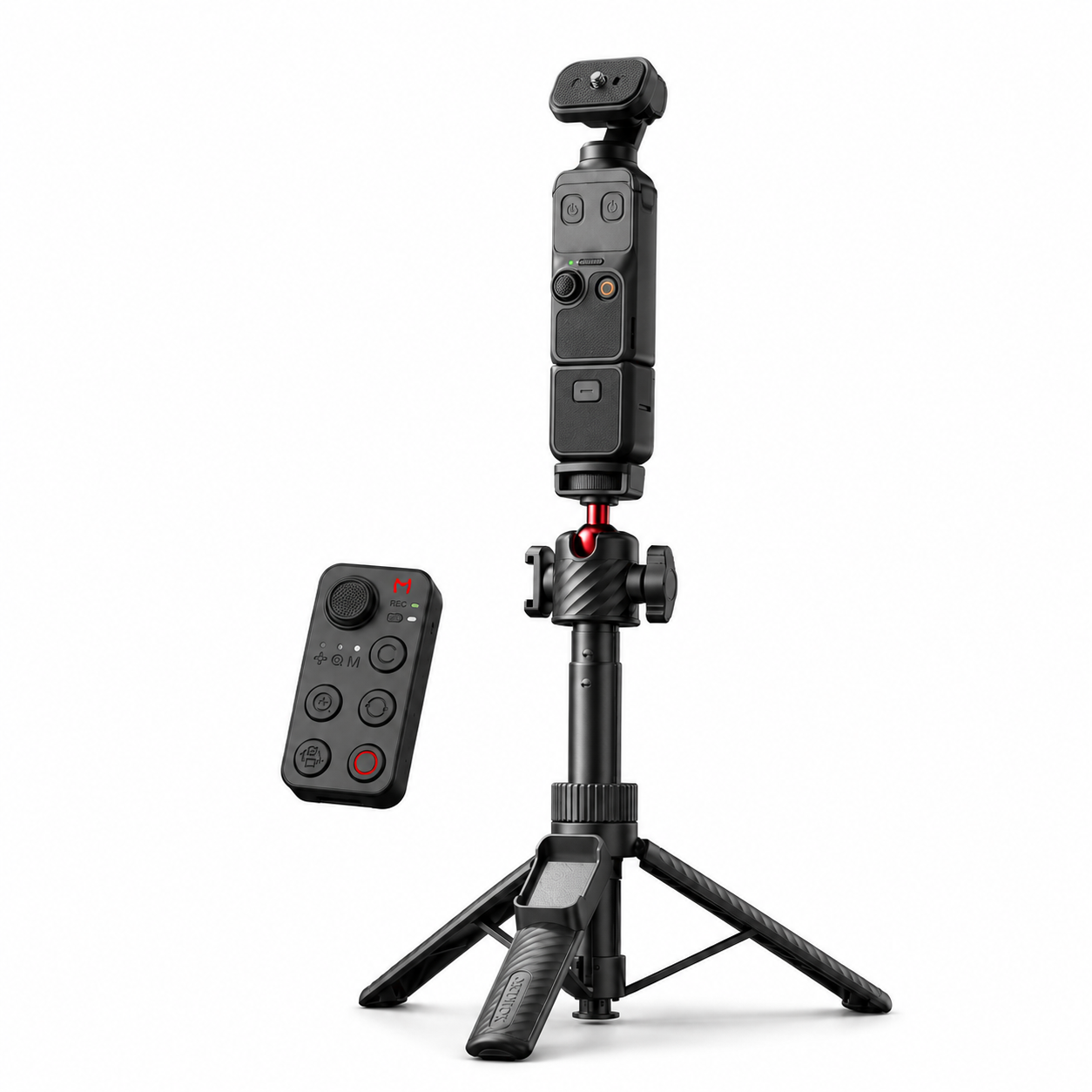 G-OUSSVE  Remote-Control Selfie Stick & Tripod for Pocket and Action Cameras, 66cm Extension Pole with Detachable Remote