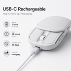 G-OUSSVE Rechargeable Sliding Wireless Mouse – Compact Portable Mouse with Silent Clicks, USB-C Charging & 2.4GHz Wireless