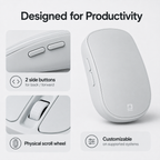 G-OUSSVE Rechargeable Sliding Wireless Mouse – Compact Portable Mouse with Silent Clicks, USB-C Charging & 2.4GHz Wireless