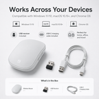 G-OUSSVE Rechargeable Sliding Wireless Mouse – Compact Portable Mouse with Silent Clicks, USB-C Charging & 2.4GHz Wireless