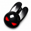 G-OUSSVE M6C Cool Black Bunny Dual-Mode Wireless Mouse, RGB Lighting Cute Rabbit Shape Office Mouse, Compatible with Desktop, Laptop & Tablet