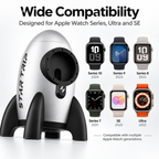 G-OUSSVE Rocket-Shaped Apple Watch Charging Stand with Cable Storage, Aluminum Alloy Desktop Dock