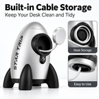 G-OUSSVE Rocket-Shaped Apple Watch Charging Stand with Cable Storage, Aluminum Alloy Desktop Dock