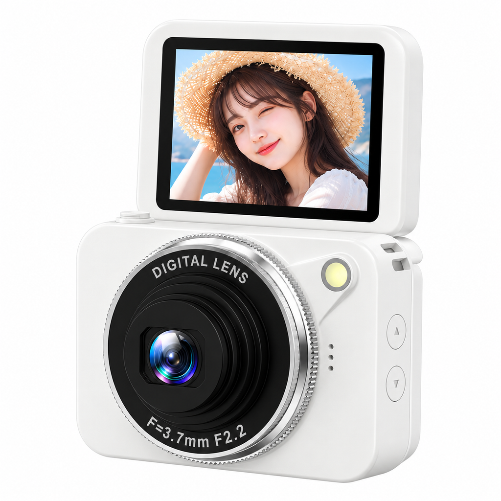 G-OUSSVE 64MP Flip Screen Digital Camera with 512GB Memory Card, 4K Video, Autofocus & Beauty Filters