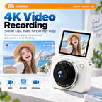 G-OUSSVE 64MP Flip Screen Digital Camera with 512GB Memory Card, 4K Video, Autofocus & Beauty Filters