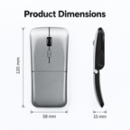 G-OUSSVE Ultra-Thin Foldable Dual-Mode Wireless Mouse, Bluetooth & 2.4G Rechargeable Portable Mouse