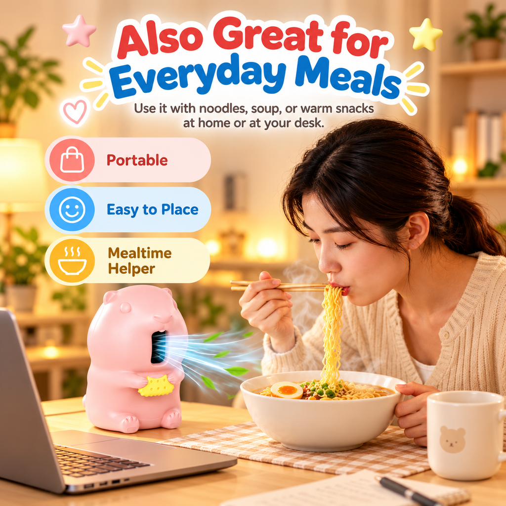 G-OUSSVE Cute Clip-On Food Cooling Fan – Portable Mini Mealtime Helper for Bowls & Cups