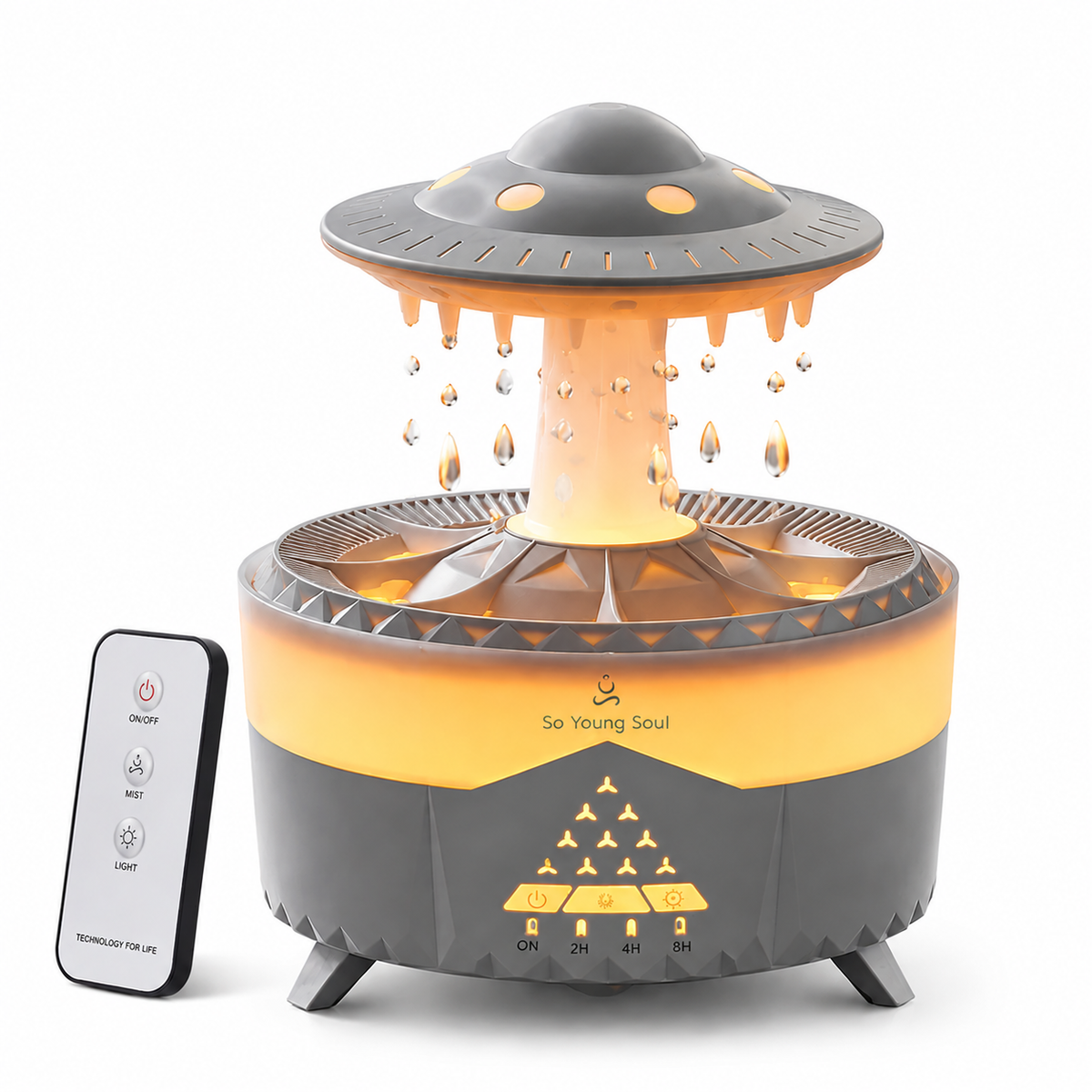 G-OUSSVE Cloud Rain Humidifiers Essential Oil Diffuser with 7 Colors nightlights Aromatherapy Diffuser Desk Fountain for Relaxing Mood Waterdrop Sound Rain Drop Diffuser Rain Sound Lamp 350 ml