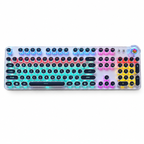 G-OUSSVE X60 Steam Transparent Punk Vintage Mechanical Keyboard and Mouse Set Game Office Titanium Alloy Keyboard with Knob