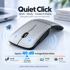 G-OUSSVE Ultra-Thin Foldable Dual-Mode Wireless Mouse, Bluetooth & 2.4G Rechargeable Portable Mouse