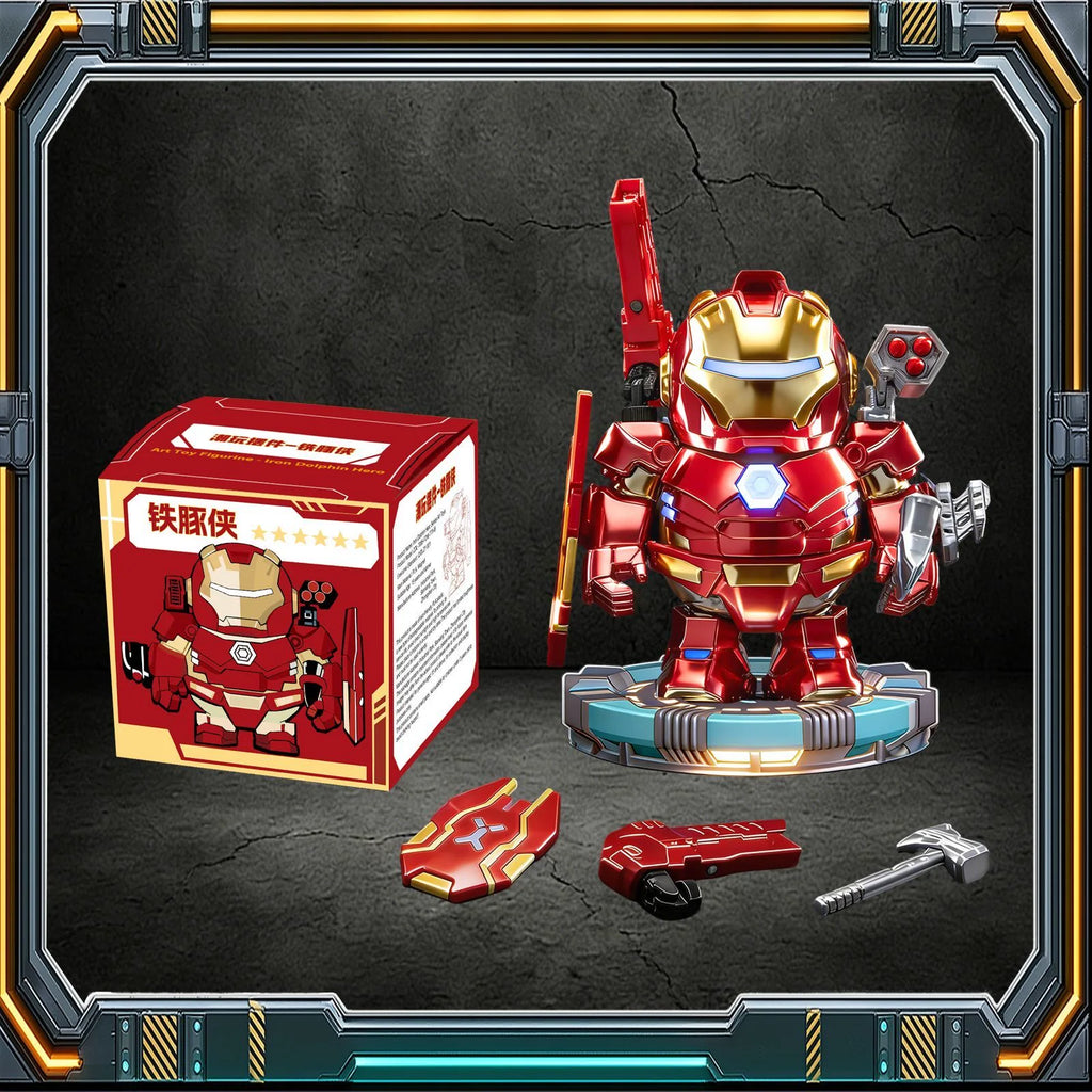G-OUSSVE Capibala cosplay Iron Man glowing magnetic mecha cute desktop ornament movie peripheral figurine