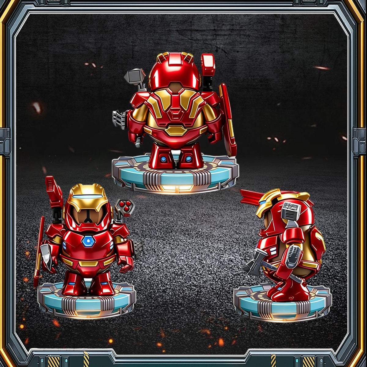 G-OUSSVE Capibala cosplay Iron Man glowing magnetic mecha cute desktop ornament movie peripheral figurine