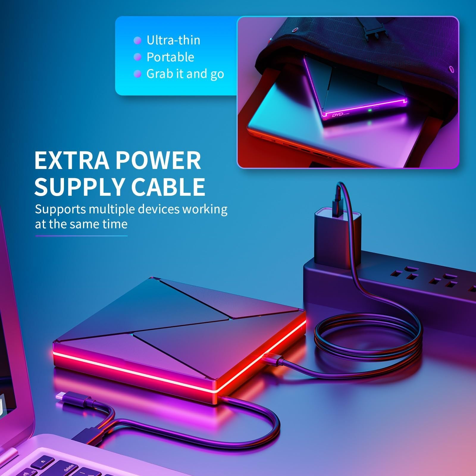 External Laptop DVD Player USB C 3.0 Portable CD Burner - Compatible with Mac, Windows 11/10/8/7, Ideal for Bringing Back Memories,Christmas gift