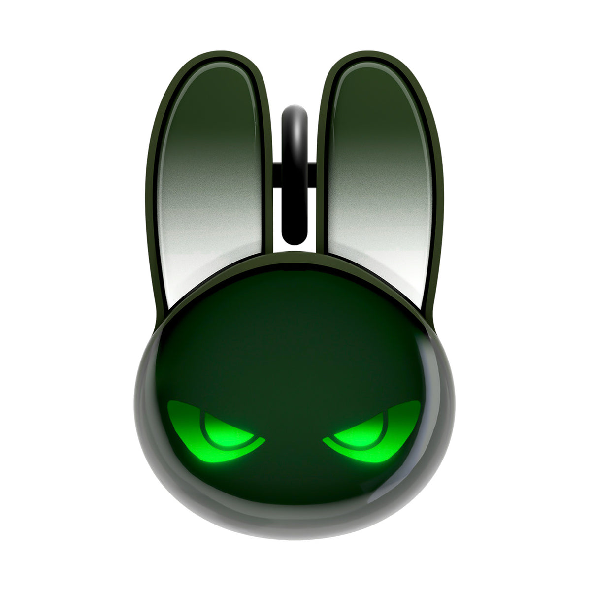 G-OUSSVE M6C Cool Black Bunny Dual-Mode Wireless Mouse, RGB Lighting Cute Rabbit Shape Office Mouse, Compatible with Desktop, Laptop & Tablet