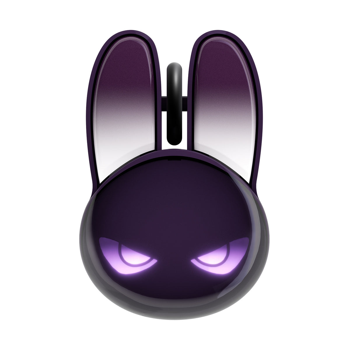 G-OUSSVE M6C Cool Black Bunny Dual-Mode Wireless Mouse, RGB Lighting Cute Rabbit Shape Office Mouse, Compatible with Desktop, Laptop & Tablet