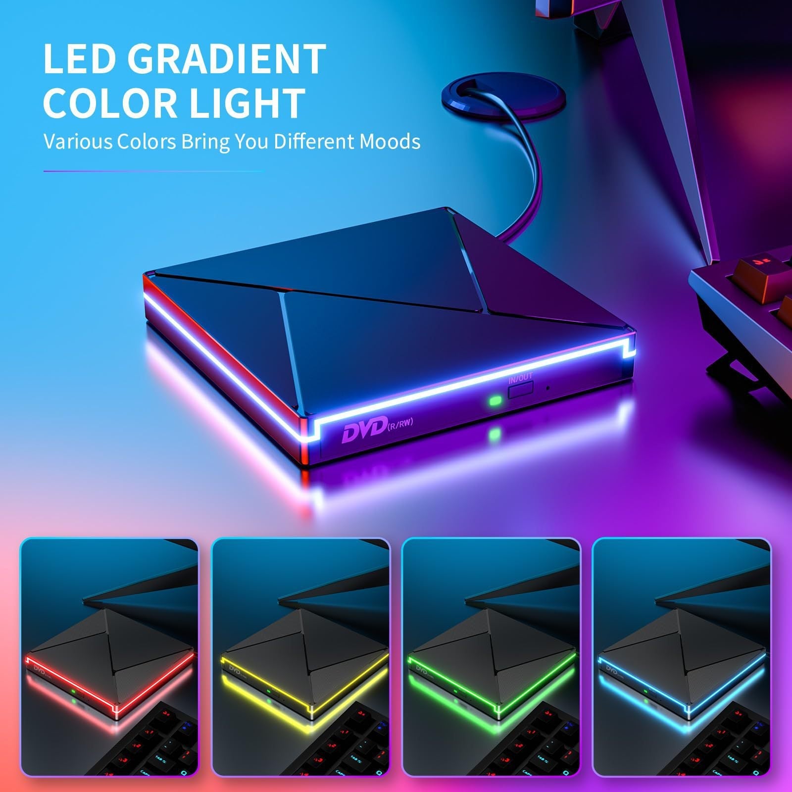 External Laptop DVD Player USB C 3.0 Portable CD Burner - Compatible with Mac, Windows 11/10/8/7, Ideal for Bringing Back Memories,Christmas gift