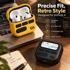 G-OUSSVE Retro Bluetooth Earbuds Case, TPU + PC Protective Cover with Clip for AirPods Pro 3, Pro 2 & AirPods 4