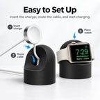 G-OUSSVE Silicone Charging Stand for Apple Watch Series 1-5, Desktop Watch Charger Dock Holder for Nightstand and Desk