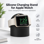 G-OUSSVE Silicone Charging Stand for Apple Watch Series 1-5, Desktop Watch Charger Dock Holder for Nightstand and Desk