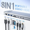 G-OUSSVE Laptop Stand,USB C Laptop Docking Station Stand, 8 in 1 USB C Hub, 2 USB 3.0, 1 USB-C Data, 1 TF Card Slot, 100W Power Delivery, Portable Design