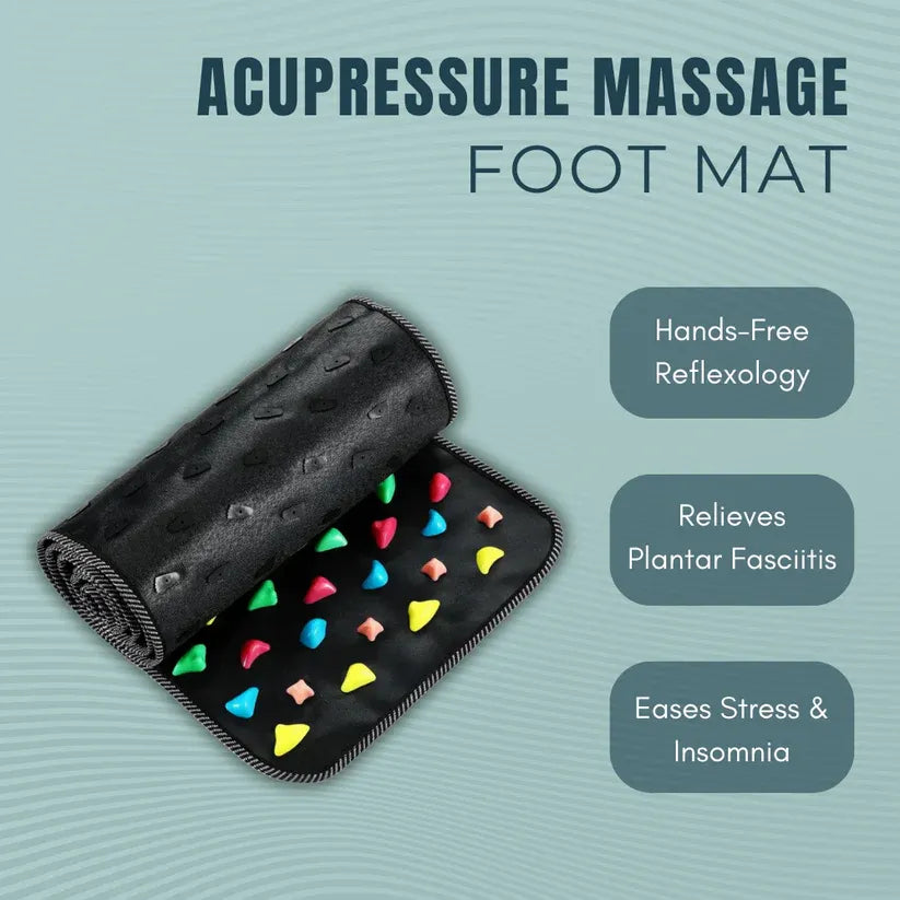Revitalizing Acupressure Foot Matactivates pressure points to relieve tension,boost circulation, and energize your body-juststand or step for a few minutes daily