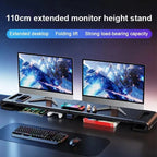 G-OUSSVE Dual Monitor Height Adjustment Stand for Desktop Screens, Gaming Desk, Holds Two Laptops, Extendable Adjustable Height, Office Screen Support Stand/Base