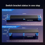 G-OUSSVE Dual Monitor Height Adjustment Stand for Desktop Screens, Gaming Desk, Holds Two Laptops, Extendable Adjustable Height, Office Screen Support Stand/Base