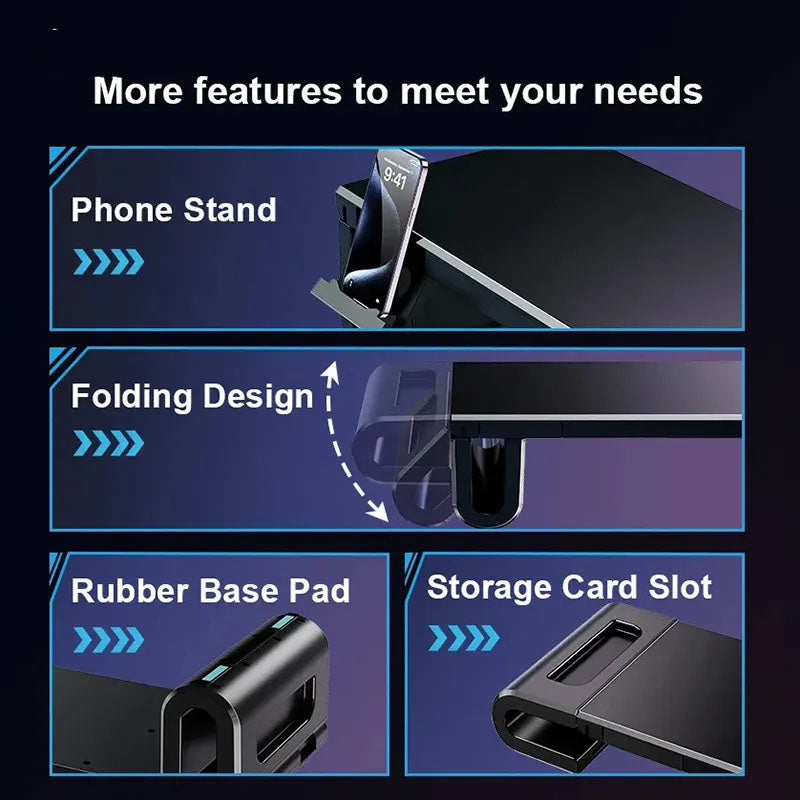 G-OUSSVE Dual Monitor Height Adjustment Stand for Desktop Screens, Gaming Desk, Holds Two Laptops, Extendable Adjustable Height, Office Screen Support Stand/Base