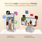 Magnetic Handheld Grip Phone Stand Camera Assistant with LED Fill Light, Magnetic Ring and Phone Case, Compatible with iOS 26/iOS 18/iOS 17, Ergonomic Grip, One-Tap Camera, Rechargeable Remote, Ideal for Photography Enthusiasts